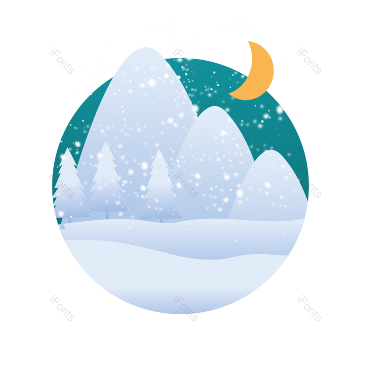 节日图片,元旦元素,下雪PNG,新年免抠素材